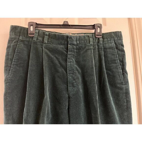 Vtg 1980's Eddie Bauer Men's Hunter Green Thick Corduroy Pants Size 38 Short - Picture 2 of 9
